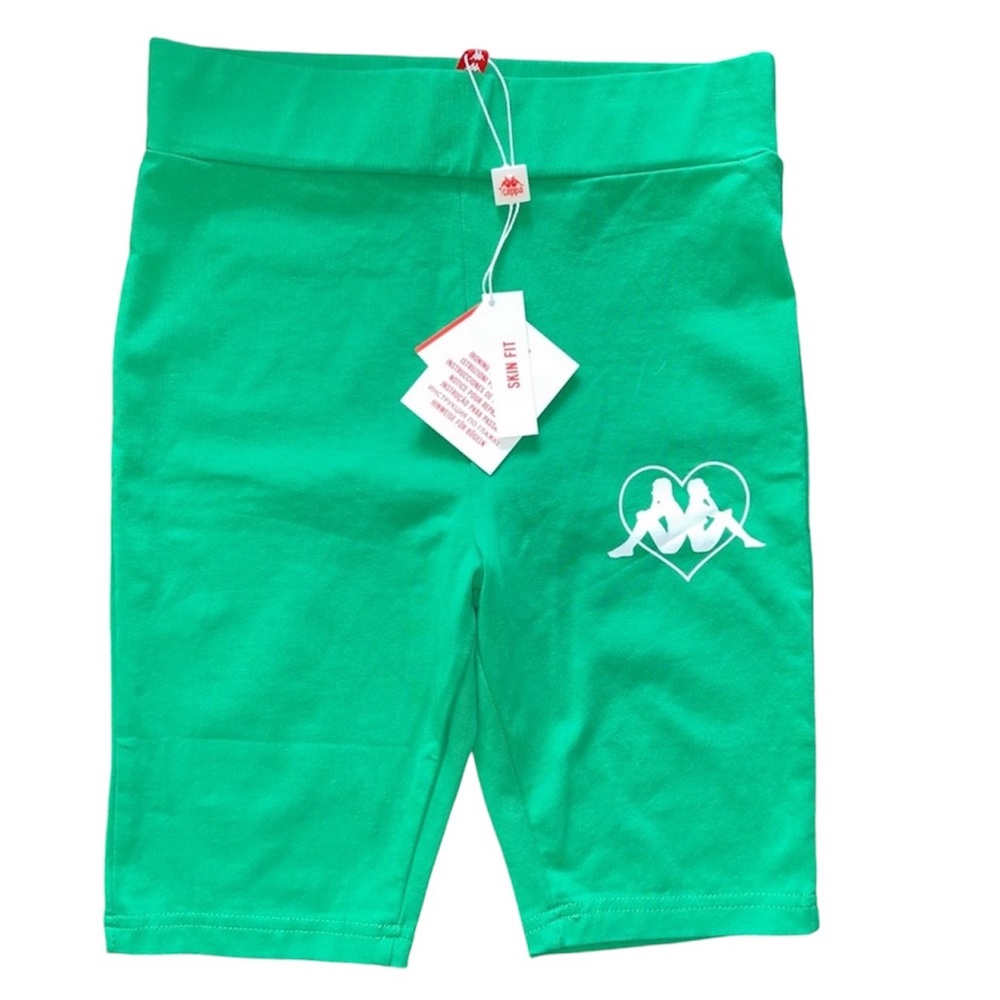 Kappa Green LOVE Skin Fit Shorts NWT XS
